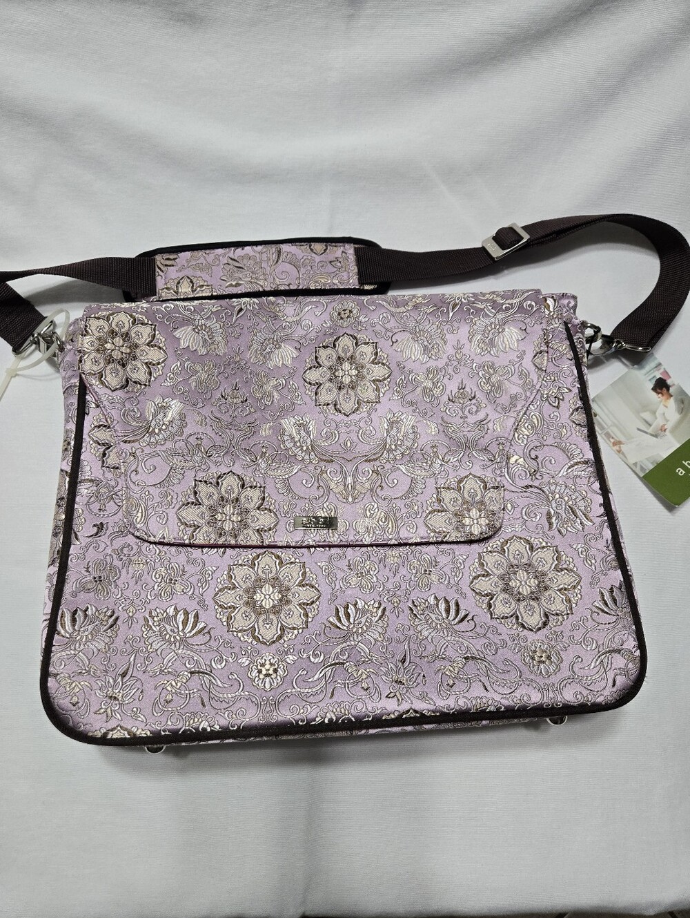 abbi New York Darci Collection Computer Bag And Briefcase Purple Floral Satin